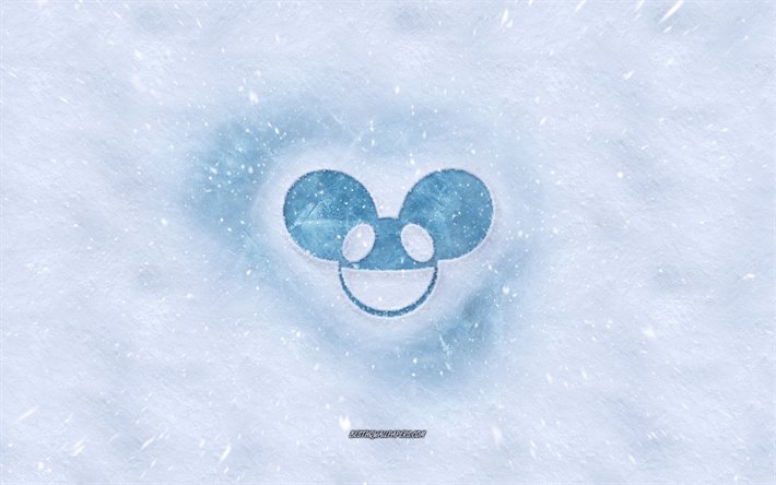 deadmau5-logo, talvi k&#228;sitteit&#228;, lumen rakenne, lumi tausta, Joel Thomas Zimmerman, Kanadalainen DJ, deadmau5 tunnus, talven taidetta, deadmau5