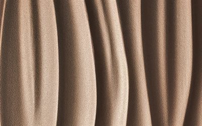 sabbia marrone, texture 3D, texture ondulate di sabbia, macro, sfondo ondulato di sabbia, texture naturali, sfondi di sabbia, texture di sabbia, sfondo con sabbia
