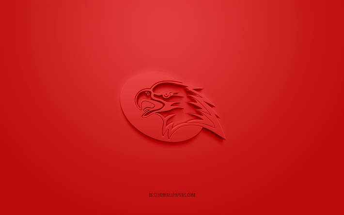 Orli Znojmo, logotipo 3D criativo, fundo vermelho, ICE Hockey League, emblema 3D, Austrian Hockey Club, Znojmo, &#193;ustria, arte 3D, h&#243;quei, logotipo 3D Orli Znojmo