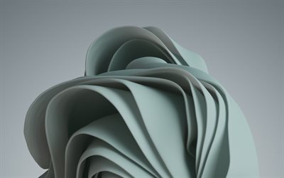 harmaat 3D-aallot, 4k, minimalismi, abstraktit aallot, harmaat taustat, luova, tausta aalloilla