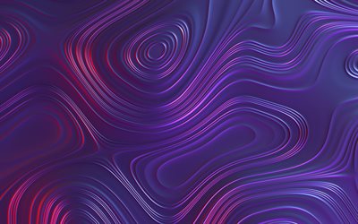 紫の液体の背景, 4k, creative クリエイティブ, 紫の波状の背景, リキッドアート, 抽象的な背景, 液体のテクスチャ, 3Dテクスチャ, 波のテクスチャ