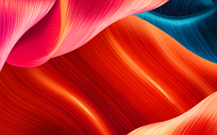 ondas 3D coloridas, 4k, texturas 3D, ondas abstratas, fundos coloridos, criativos, fundo com ondas, fundos ondulados