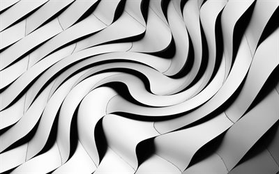 Spirale 3D, 4k, vortice 3D, forme geometriche, trame 3D, motivi a spirale, trame geometriche