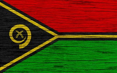Bandeira da rep&#250;blica de Vanuatu, 4k, Oceania, textura de madeira, s&#237;mbolos nacionais, Vanuatu bandeira, arte, Vanuatu