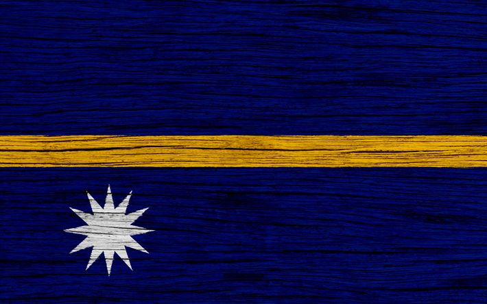 Bandiera di Nauru, 4k, Oceania, di legno, texture, simboli nazionali, Nauru, bandiera, arte