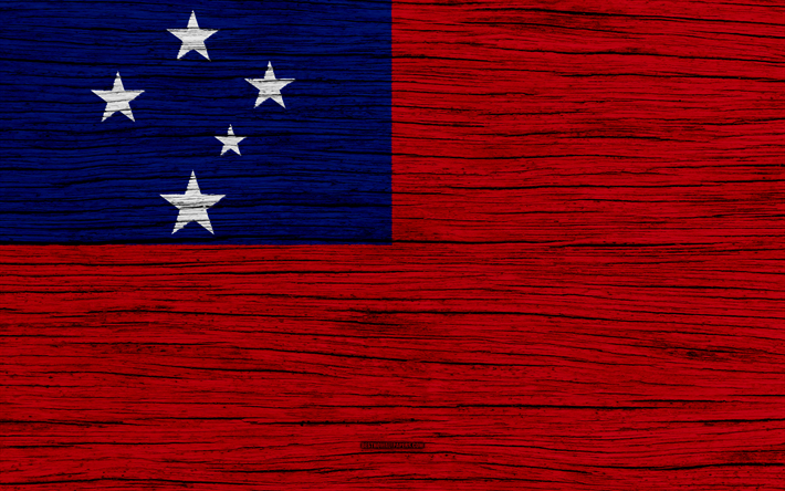 flagge von samoa, 4k, ozeanien, holz-textur, nationale symbole, samoa flagge, kunst, samoa