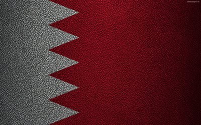 Flag of Bahrain, 4K, leather texture, Bahrain flag, Asia, world flags, Bahrain