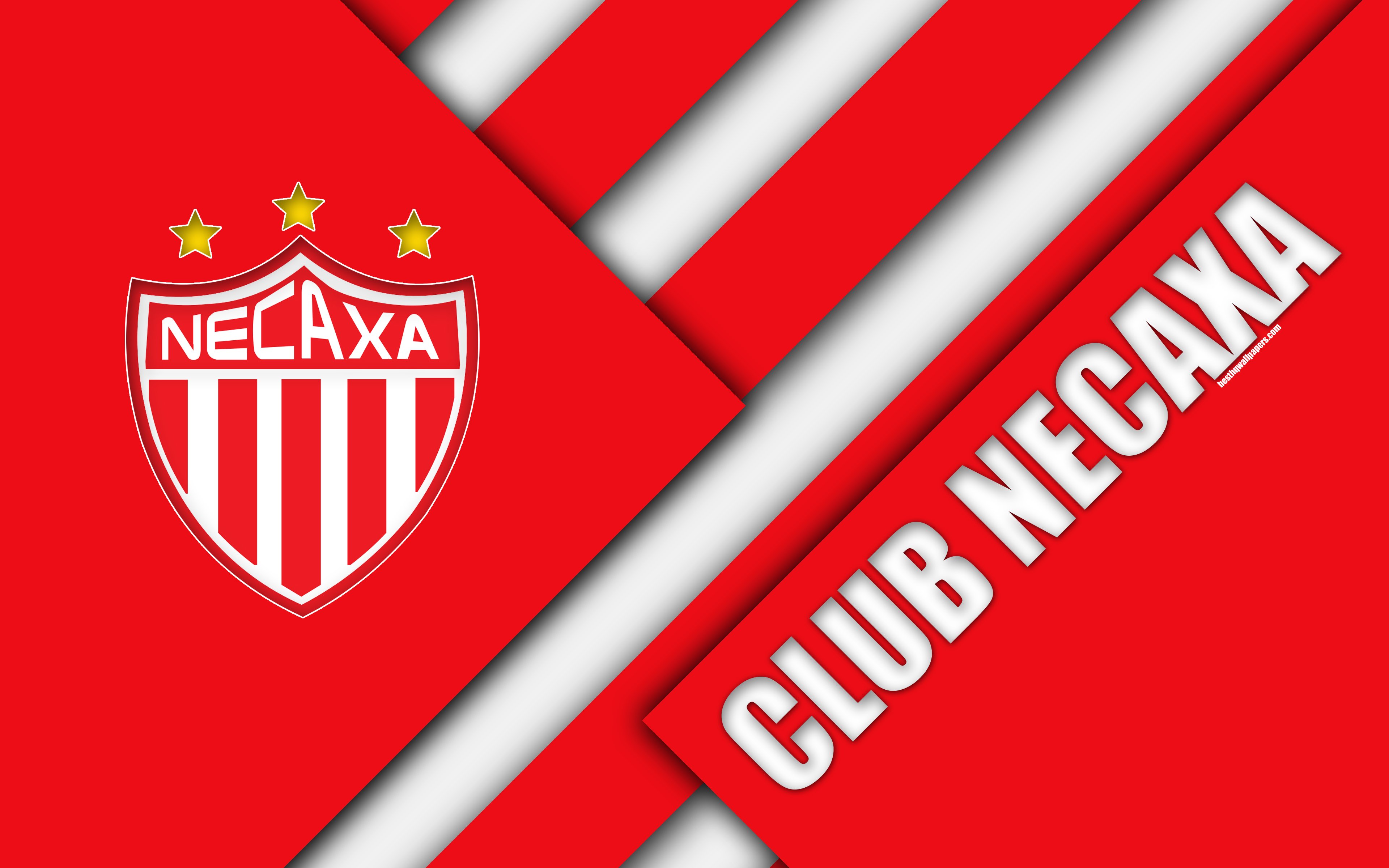 Download wallpapers Club Necaxa, 4K, Mexican Football Club, material  design, logo, red white abstraction, Aguascalientes, Mexico, Primera  Division, Liga MX, Necaxa FC for desktop with resolution 3840x2400. High  Quality HD pictures wallpapers