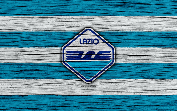 Lazio, 4k, Serie A, new logo, Italy, wooden texture, FC Lazio, soccer, football, Lazio FC, Lazio new logo