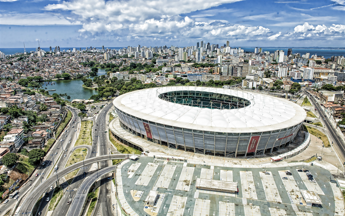 Arena Fonte Nova, panorama, Bahia Stadium, HDR, aerial view, brazilian stadiums, Itaipava Arena Fonte Nova, football stadium, soccer, Fonte Nova Arena, Salvador, Bahia, Brazil, Bahia FC