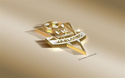 FK Jablonec, ceco Football Club, Oro Argento logo, Jablonec nad Nisou, Repubblica ceca, Czech Primo Campionato, 3d, dorato, emblema, creative 3d di arte, di calcio
