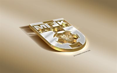MFK Karvina, Czech Football Club, Golden Silver logo, Karvina, Czech Republic, Czech First League, 3d golden emblem, creative 3d art, football