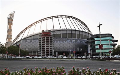khalifa international stadium, doha, qatar, doha sport city, sport arena, fu&#223;ball stadion