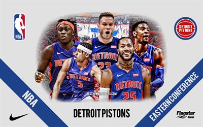 Detroit Pistons, American Basketball клуб, NBA, Etats-Unis, basket-ball, Little Caesars Arena, Detroit Pistons logo, Blake Griffin, Sekou Doumbouya, Josh Jackson