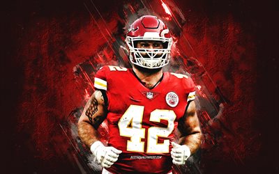 Anthony Sherman, Kansas City Chiefs, NFL, american football, portrait, red stone background, National Football League