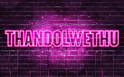 Thandolwethu, 4k, wallpapers with names, female names, Thandolwethu name, purple neon lights, Happy Birthday Thandolwethu, popular south african female names, picture with Thandolwethu name