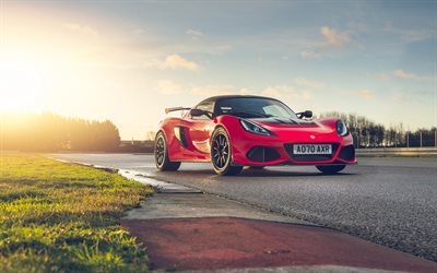 Lotus Exige Sport 420 Final Edition, 2021, 4k, vista frontale, esterno, tuning Exige, auto sportiva rossa, auto sportive britanniche, Lotus