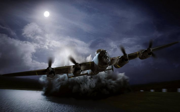 avro 683 lancaster, raf, britischer schwerer bomber, zweiter weltkrieg, milit&#228;rflugzeuge, avro