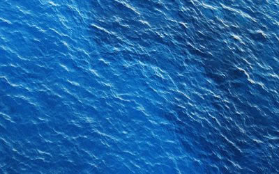 mavi su dokusu, yukarıdan deniz manzarası, su dalgaları dokusu, su kavramları, dalgalar arka plan, su arka plan