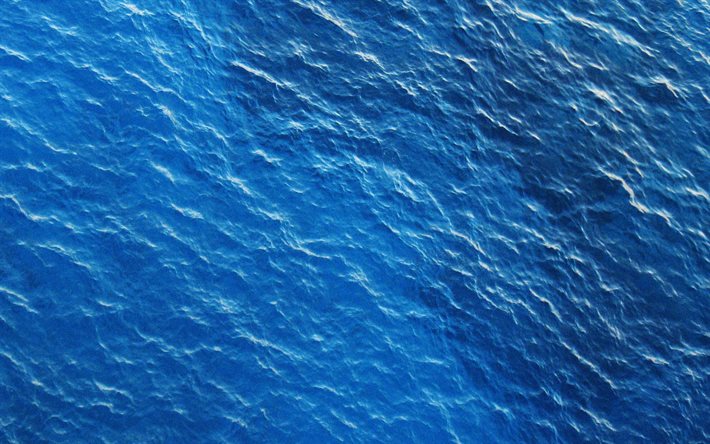 mavi su dokusu, yukarıdan deniz manzarası, su dalgaları dokusu, su kavramları, dalgalar arka plan, su arka plan