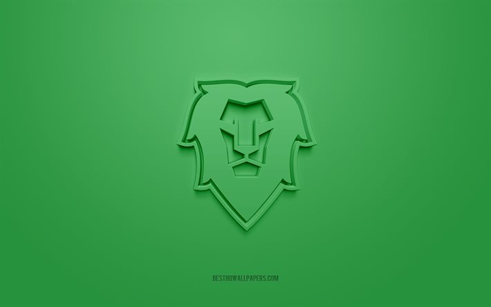 BK Mlada Boleslav, Czech ice hockey club, creative 3D logo, green background, Czech Extraliga, Mlada Boleslav, Czech Republic, 3d art, ice hockey, BK Mlada Boleslav 3d logo