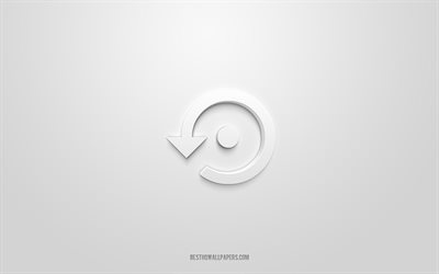 Backup 3d icon, white background, 3d symbols, Backup, Technology icons, 3d icons, Backup sign, Technology 3d icons