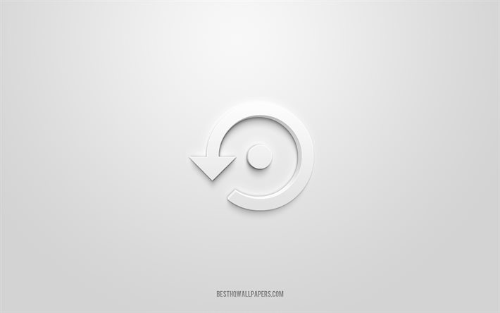 Backup 3d icon, white background, 3d symbols, Backup, Technology icons, 3d icons, Backup sign, Technology 3d icons