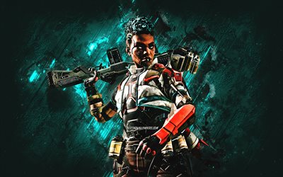 Bangalore, Apex Legends, blue stone background, portrait, Apex Legends characters, Bangalore Legend, legends from Apex