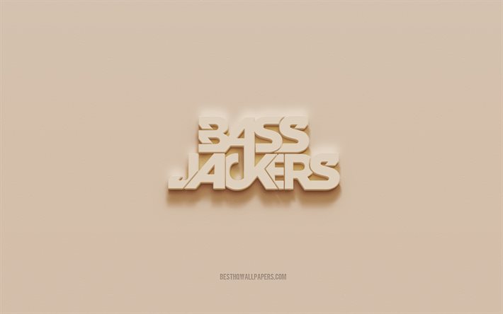 Logo Bassjackers, fond de pl&#226;tre marron, logo 3d Bassjackers, musiciens, embl&#232;me Bassjackers, art 3d, Bassjackers