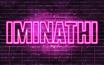 Iminathi, 4k, wallpapers with names, female names, Iminathi name, purple neon lights, Happy Birthday Iminathi, popular south african female names, picture with Iminathi name
