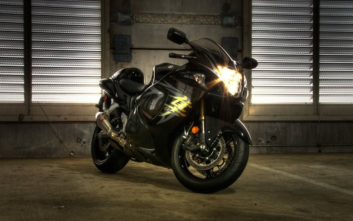Suzuki Hayabusa, 2021, GSX1300R, sport bike motorcycle, black new Hayabusa, japanese motorcycles, Suzuki