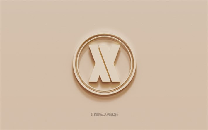 Blasterjaxx-logotyp, brun gipsbakgrund, Blasterjaxx 3d-logotyp, musiker, Blasterjaxx-emblem, 3d-konst, Blasterjaxx