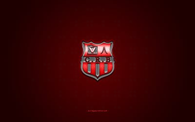 CR Belouizdad, Algeria football club, red logo, red carbon fiber background, Ligue Professionnelle 1, football, Algiers, Algeria, CR Belouizdad logo