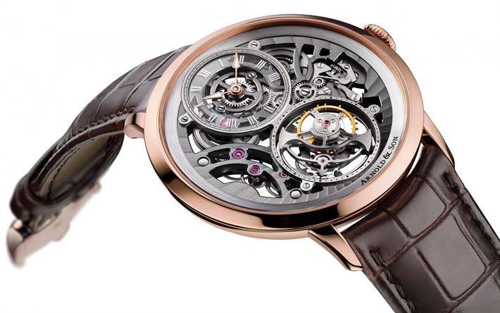 Arnold Son UTTE Skeleton, montre moderne, mouvement d&#39;horlogerie, montre-bracelet, Arnold Son