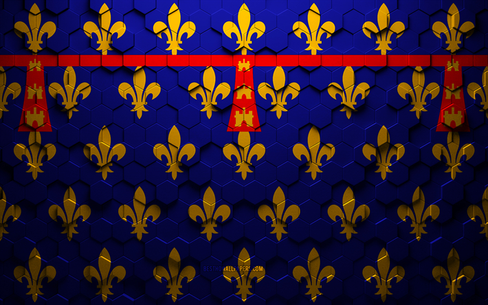 Bandiera di Artois, arte a nido d&#39;ape, bandiera di esagoni Artois, Artois, arte di esagoni 3d, bandiera di Artois