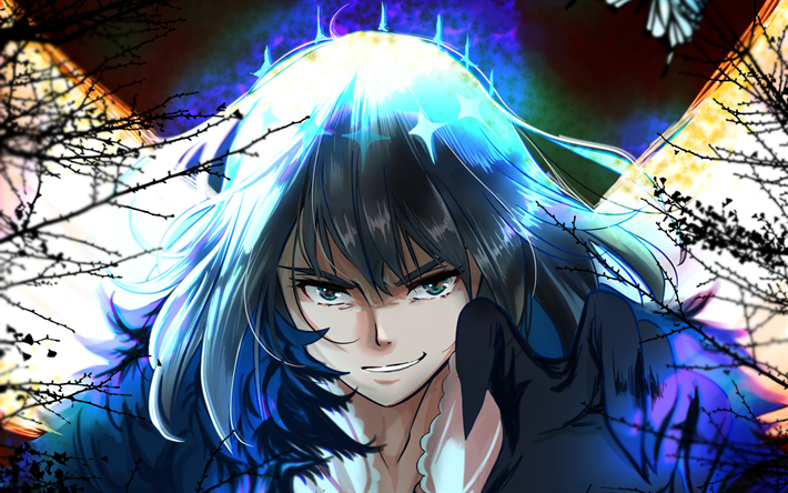 Pretender, blue lights, TYPE-MOON, Fate Grand Order, night, Oberon, blue eyes, manga, Fate Series
