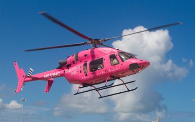Bell 427, hélicoptère américain, hélicoptère de passagers, Bell Helicopter Textron, N533HC, hélicoptère rose