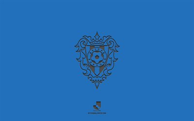 Avispa Fukuoka, blue background, Japanese football team, Avispa Fukuoka emblem, J1 League, Japan, football, Avispa Fukuoka logo