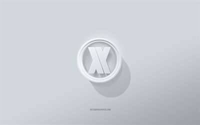 Blasterjaxx logotyp, vit bakgrund, Blasterjaxx 3d logotyp, 3d konst, Blasterjaxx, 3d Blasterjaxx emblem