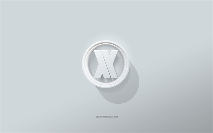 شعار Blasterjaxx, خلفية بيضاء, شعار Blasterjaxx ثلاثي الأبعاد, فن ثلاثي الأبعاد, بلاستيرجاكس, 3D شعار Blasterjaxx