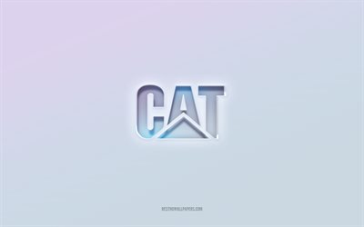 CAT logo, cut out 3d text, white background, CAT 3d logo, CAT emblem, CAT, embossed logo, CAT 3d emblem, Caterpillar