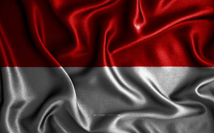 Bandiera di Salisburgo, 4k, bandiere ondulate di seta, stati austriaci, giorno di Salisburgo, bandiere di tessuto, bandiera di Salisburgo, arte 3D, Salisburgo, Europa, Stati d&#39;Austria, bandiera 3D di Salisburgo, Austria