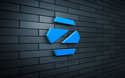 Zorin OS 3D -logo, 4K, harmaa tiilisein&#228;, luova, Linux, Zorin OS -logo, 3D-taide, Zorin OS