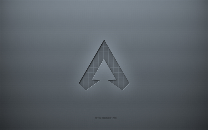 Apex Legends logo, gray creative background, Apex Legends emblem, gray paper texture, Apex Legends, gray background, Apex Legends 3d logo