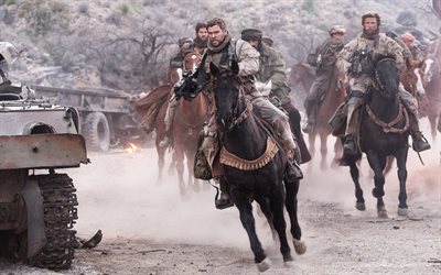 12 Strong, 2018, Chris Hemsworth, 4k, American action movie, poster, American actors