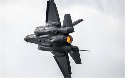 lockheed martin f-35 lightning ii, f-35, r&#252;ckansicht, us air force, fighter, -bomber, turbine, us-milit&#228;r-flugzeuge
