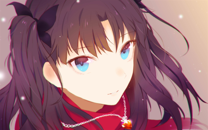Rin Tohsaka, 4k, les personnages de l&#39;anime, Fate stay night, manga, TYPE-MOON