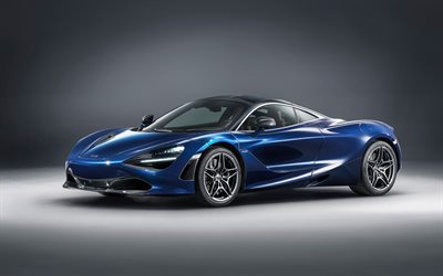 McLaren MSO 720S, 4k, 2018 coches, Azul del Atl&#225;ntico, hypercars, tuning, McLaren 720S, McLaren