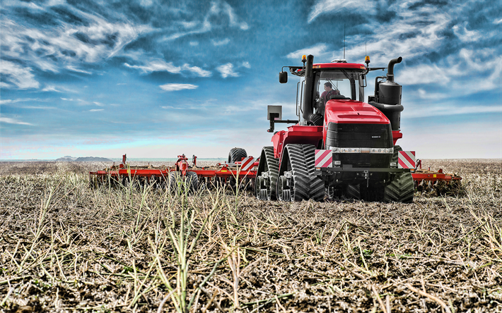 Case IH Quadtrac 620, 4k, arar el campo, 2019 tractores, orugas, maquinaria agr&#237;cola, HDR, la agricultura, la cosecha, el tractor en el campo de Caso