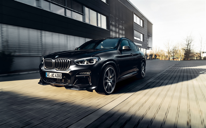 2019, BMW X4, G02, AC Schnitzer, front view, tuning X4, black sports crossover, exterior, german cars, BMW